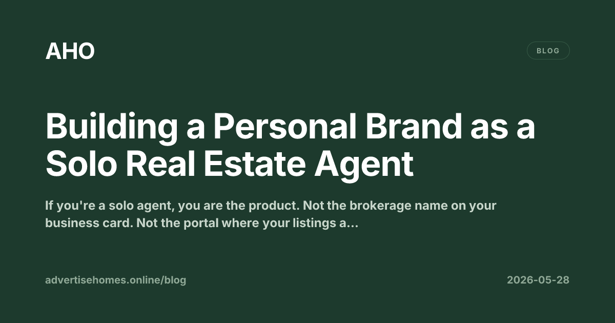Solo real estate agent building a personal brand with consistent visual identity and local market content across social channels