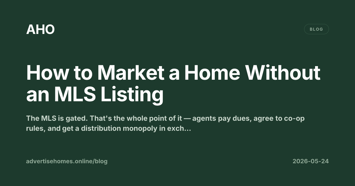 A private seller photographing their home's living room for an FSBO listing, laptop open to a real-estate portal in the background