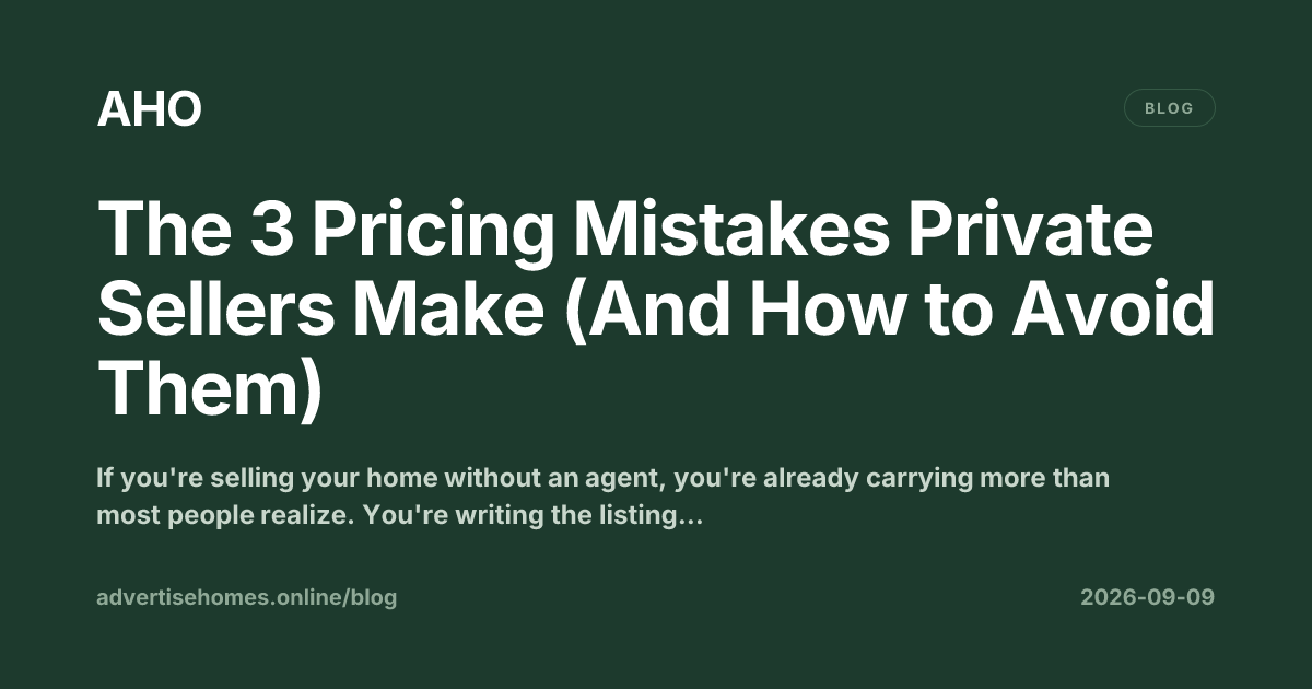 A private seller reviewing house pricing on a laptop next to a stack of property documents and a for-sale sign
