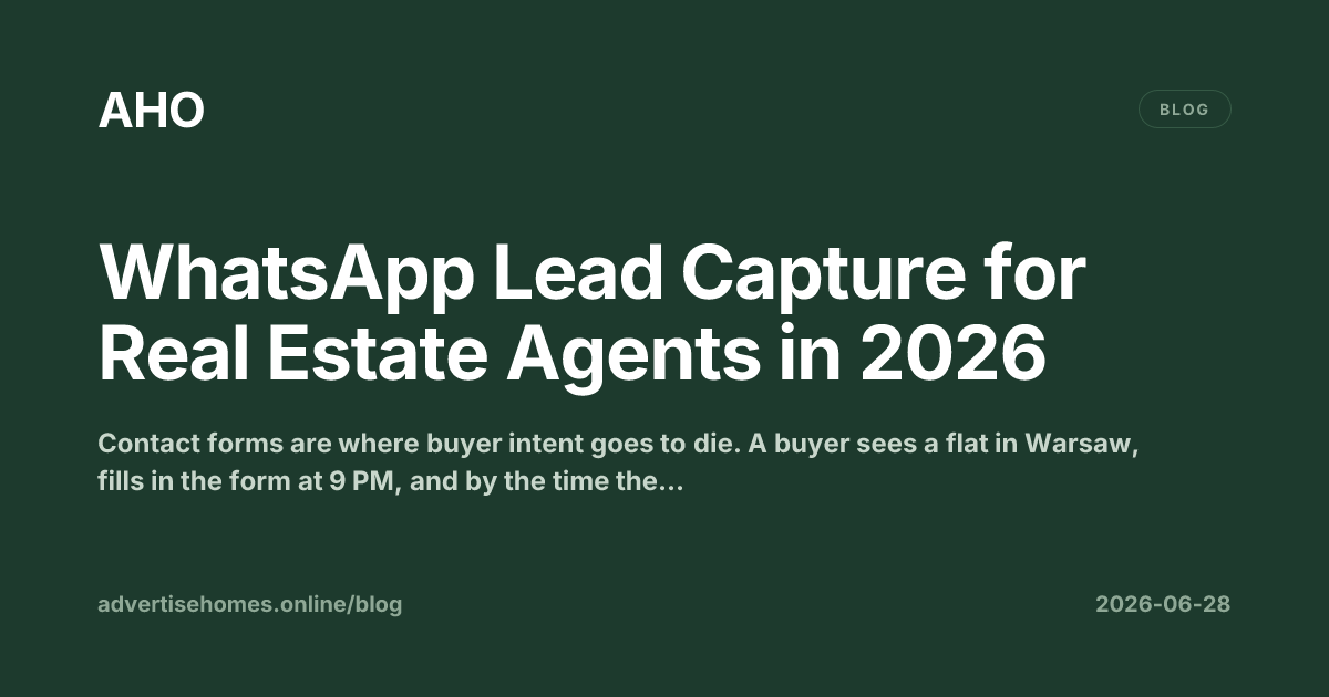 Real estate agent managing WhatsApp buyer leads on a phone next to a property listing on a laptop screen